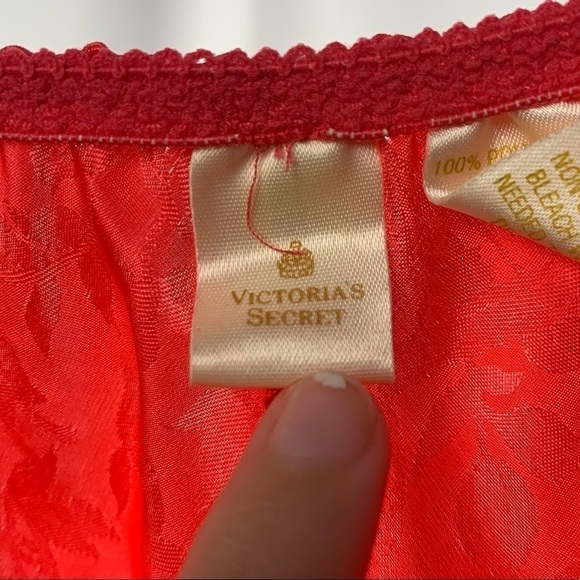 Vintage 90's Victoria's Secret‎ High Hip Cheeky Sleep Shorts in Red Size Small - Picture 2 of 4